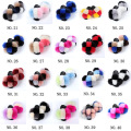 Designer Custom Logo Ball Bearing Multi Color Women Racoon Pink Rex Rabbit Rainbow Pom Pom Fox Fur Ball Slide Slipper